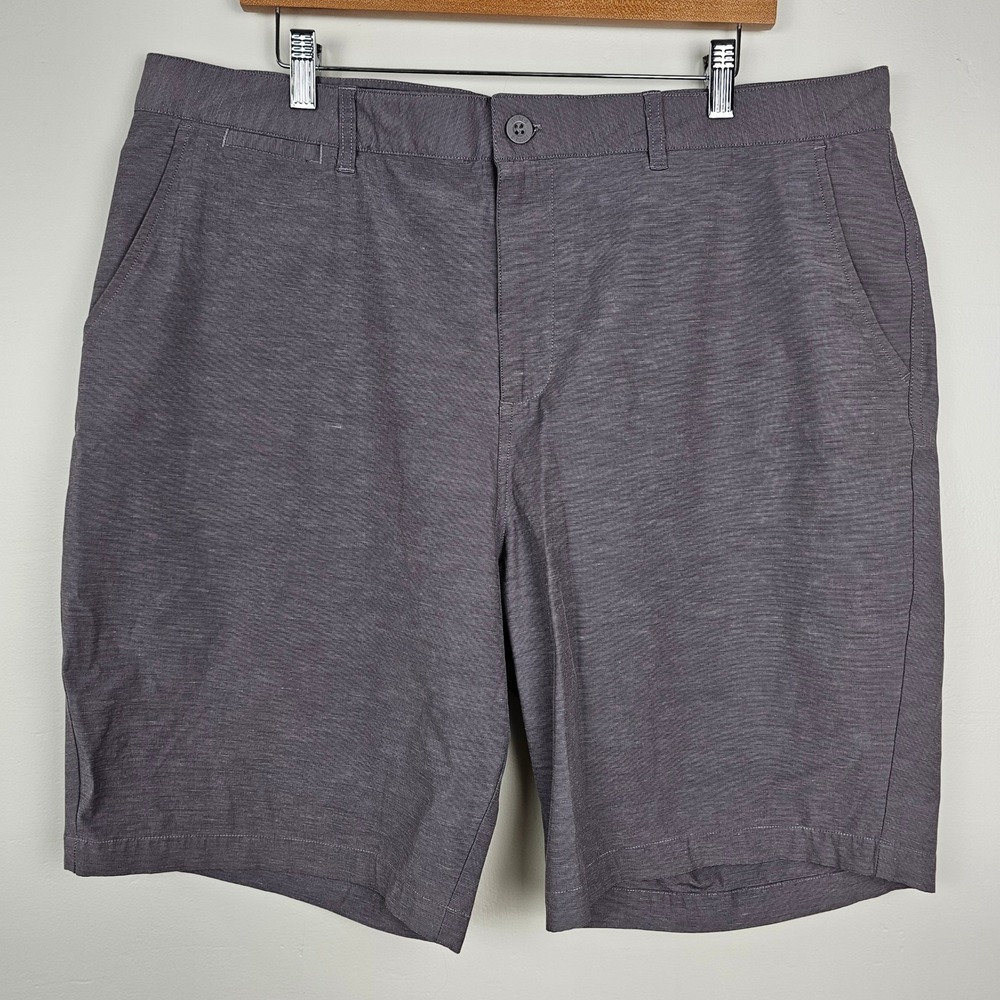 Johnnie-O Shorts Mens 40 Gray Mulligan Performance Hybrid Stretch Flat Front